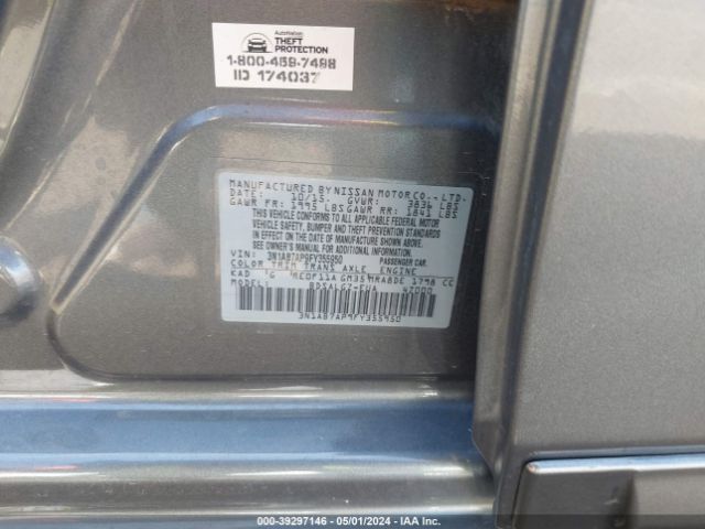 3N1AB7AP9FY355950 Nissan SENTRA SL