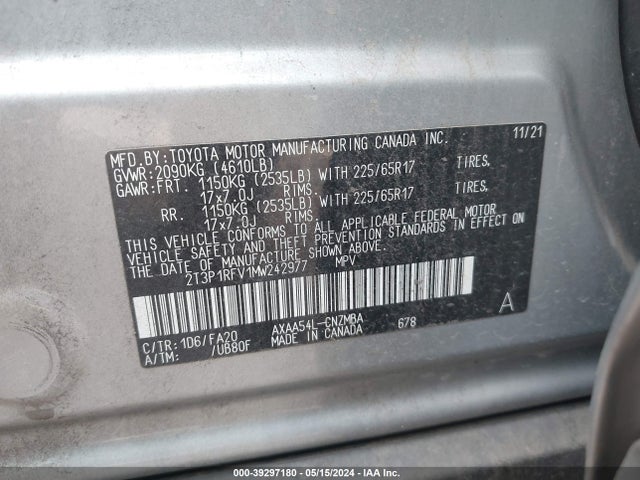Toyota Rav4 Xle 2021 2T3P1RFV1MW242977 Image 9
