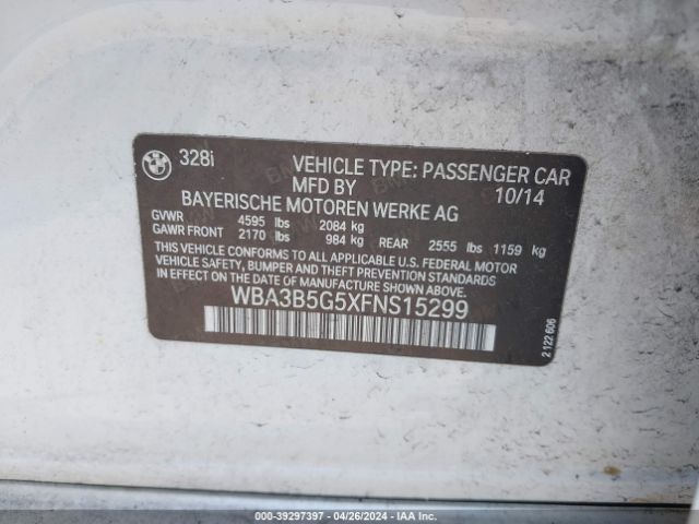 WBA3B5G5XFNS15299 BMW 328i Xdrive