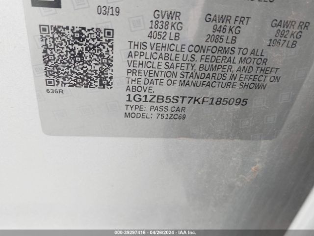 1G1ZB5ST7KF185095 Chevrolet Malibu 1ls
