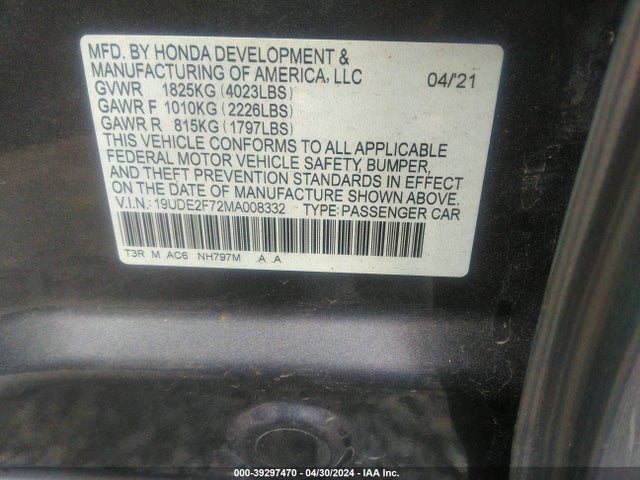 Acura Ilx Premium Package/technology Package 2021 19UDE2F72MA008332 Image 9