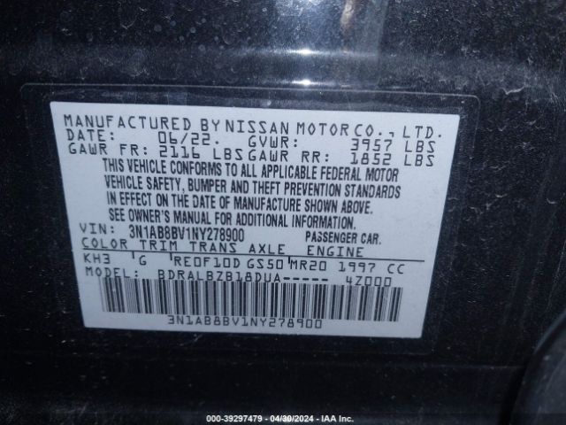 3N1AB8BV1NY278900 Nissan Sentra S Xtronic Cvt