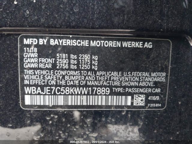 WBAJE7C58KWW17889 BMW 540i Xdrive