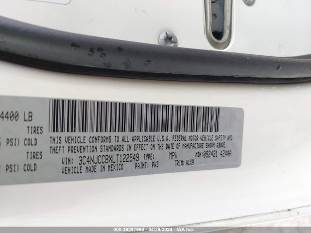 3C4NJCCBXLT122549 Jeep Compass Limited Fwd