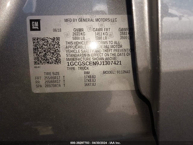 Chevrolet Colorado Lt 2018 1GCGSCEN9J1307421 Image 9
