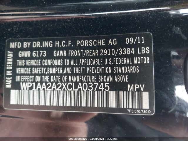 2012 PORSCHE CAYENNE WP1AA2A2XCLA03745 Photo 8