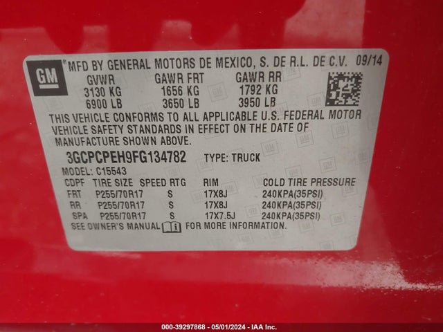 Chevrolet Silverado 1500 Ls 2015 3GCPCPEH9FG134782 Image 9