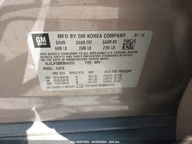 Buick Encore Convenience 2014 KL4CJFSB8EB644315 Image 9