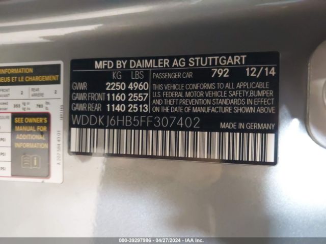 WDDKJ6HB5FF307402 Mercedes-Benz E 400 4matic