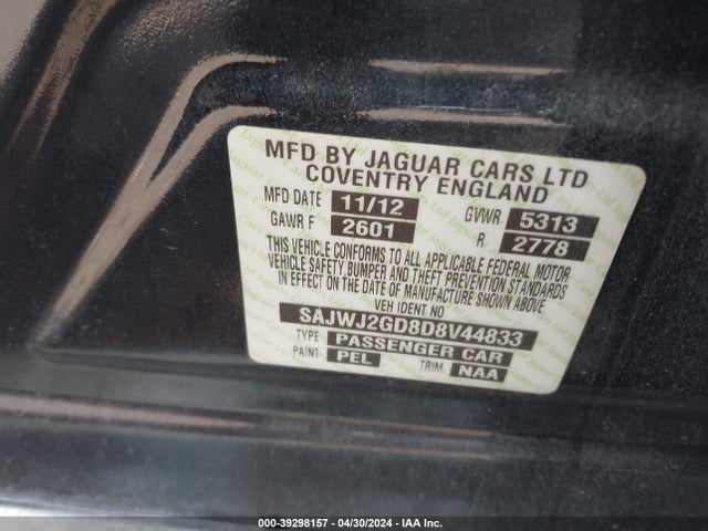 2013 JAGUAR XJ SAJWJ2GD8D8V44833 Photo 8