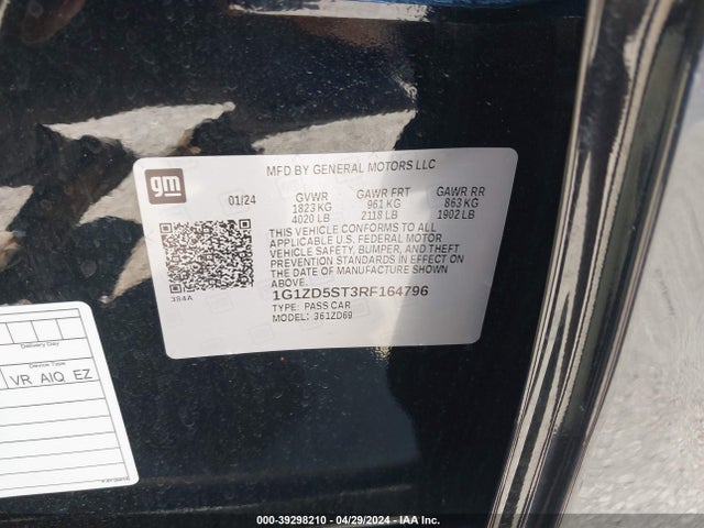 Chevrolet MALIBU LT 2024 1G1ZD5ST3RF164796 Image 9