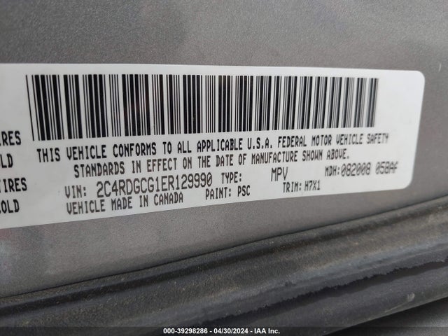 Dodge Grand Caravan Sxt 2014 2C4RDGCG1ER129990 Image 9