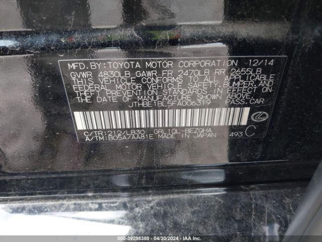 JTHBE1BL5FA006319 Lexus GS 350