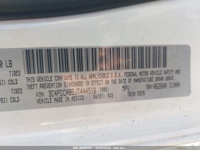 3C4PDCAB5JT444516 Dodge JOURNEY SE