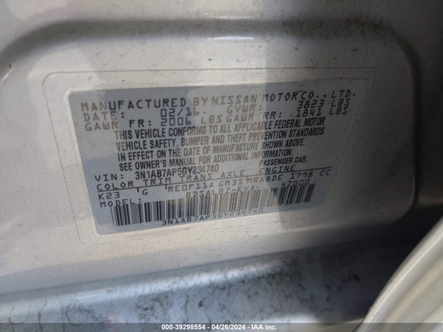 Nissan SENTRA S 2016 3N1AB7AP5GY234740 Image 9