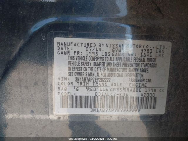 3N1AB7AP7EY282222 Nissan SENTRA S