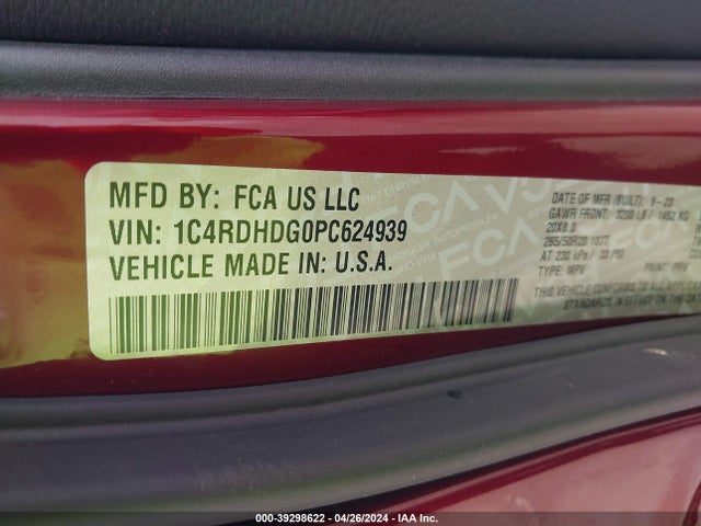 Dodge Durango Gt Plus Rwd 2023 1C4RDHDG0PC624939 Image 9