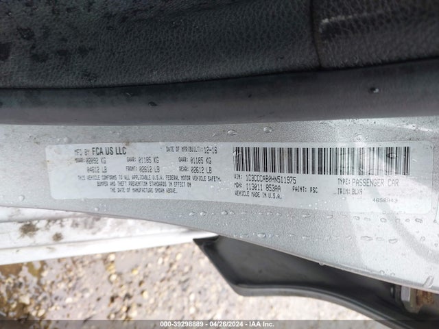 Chrysler 200 Limited Platinum 2017 1C3CCCAB0HN511975 Image 9