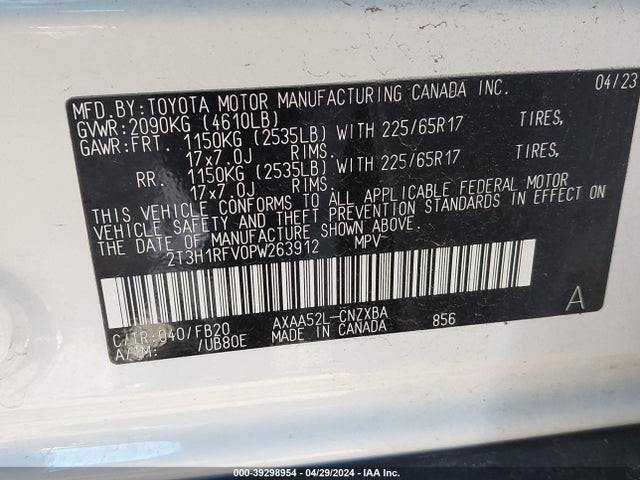 Toyota RAV4 LE 2023 2T3H1RFV0PW263912 Image 9