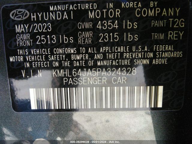 KMHL64JA5PA324328 Hyundai SONATA SEL