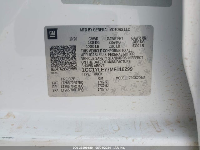 Chevrolet Silverado 2500hd 4wd  Long Bed Wt 2021 1GC1YLE77MF116299 Image 9