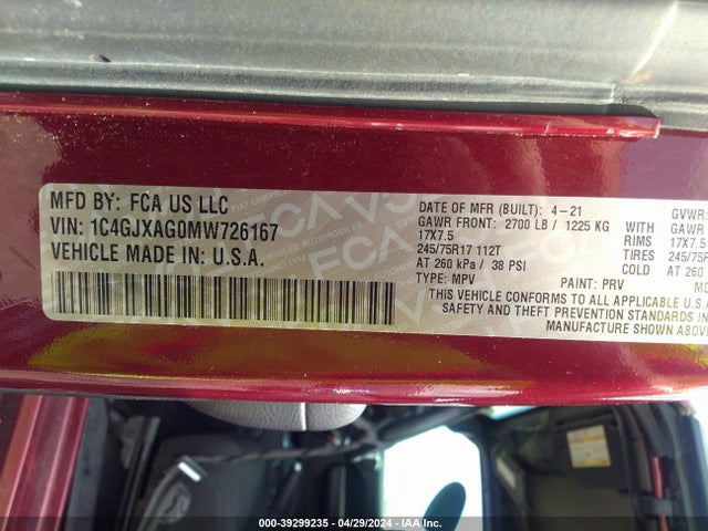 1C4GJXAG0MW726167 Jeep Wrangler Sport S 4x4