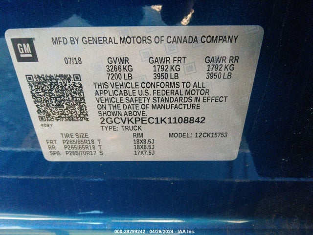 Chevrolet Silverado 1500 Ld Lt 2019 2GCVKPEC1K1108842 Image 9