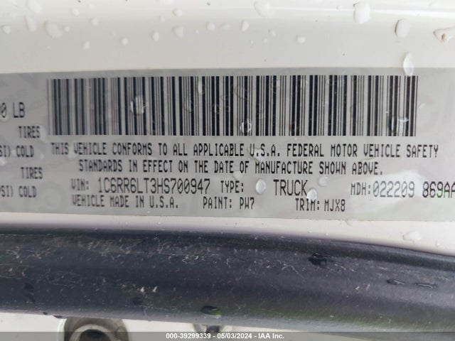 1C6RR6LT3HS700947 RAM 1500 Lone Star  4x2 5'7 Box