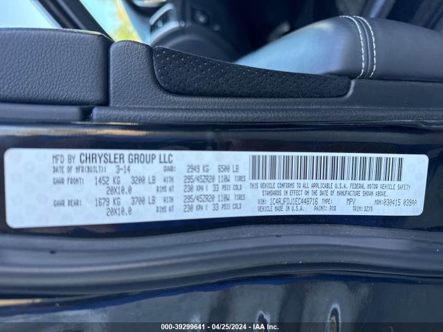 1C4RJFDJ1EC448716 Jeep Grand Cherokee Srt8