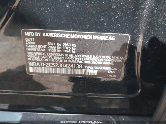 WBA7F2C52JG424138 BMW 750 Xi