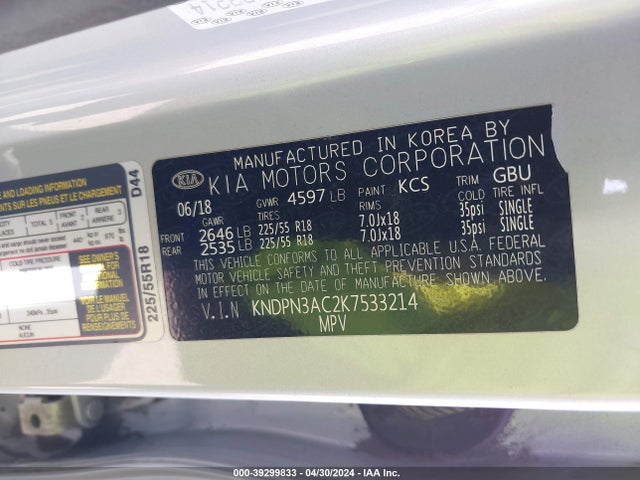 KIA Sportage Ex 2019 KNDPN3AC2K7533214 Image 9