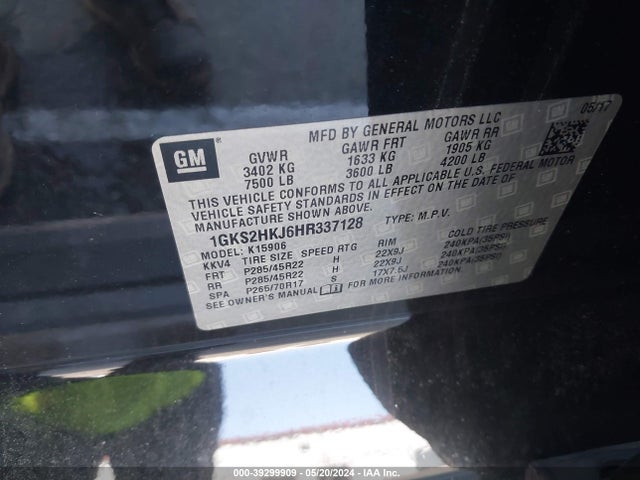 GMC YUKON XL DENALI 2017 1GKS2HKJ6HR337128 Image 9
