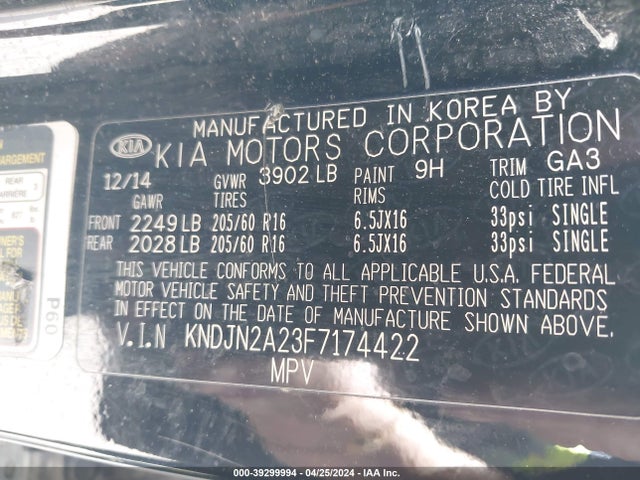 KIA Soul 2015 KNDJN2A23F7174422 Image 9