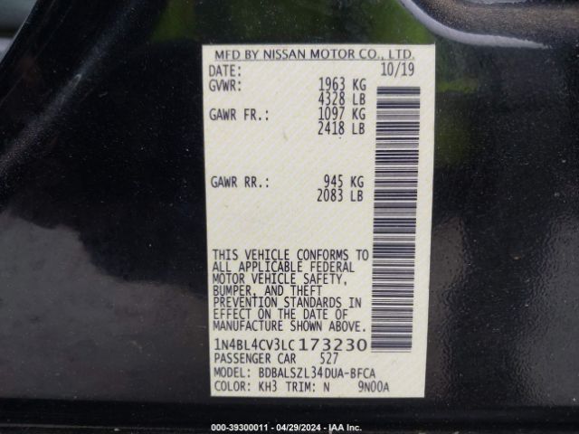 2020 NISSAN ALTIMA 1N4BL4CV3LC173230 Photo 8