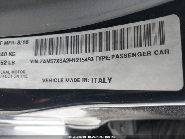 ZAM57XSA2H1215493 Maserati Ghibli