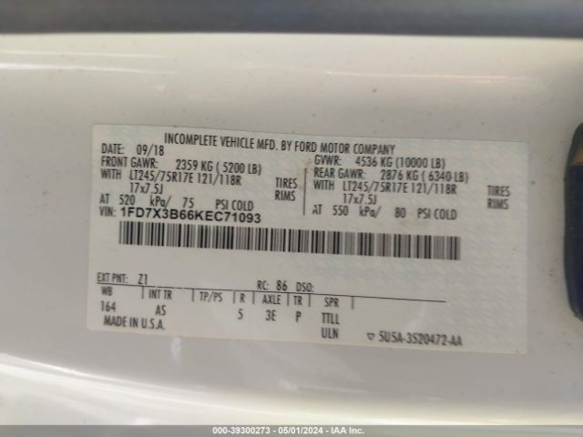 1FD7X3B66KEC71093 Ford F-350 Xl