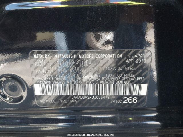 JA4AD3A3XJJ005473 Mitsubishi Outlander Sel