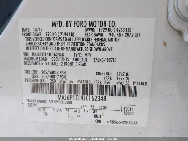 Ford Ecosport Ses 2018 MAJ6P1CL4JC162348 Image 9
