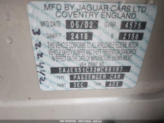 2003 JAGUAR X-TYPE SAJEA51C33WC95187 Photo 8