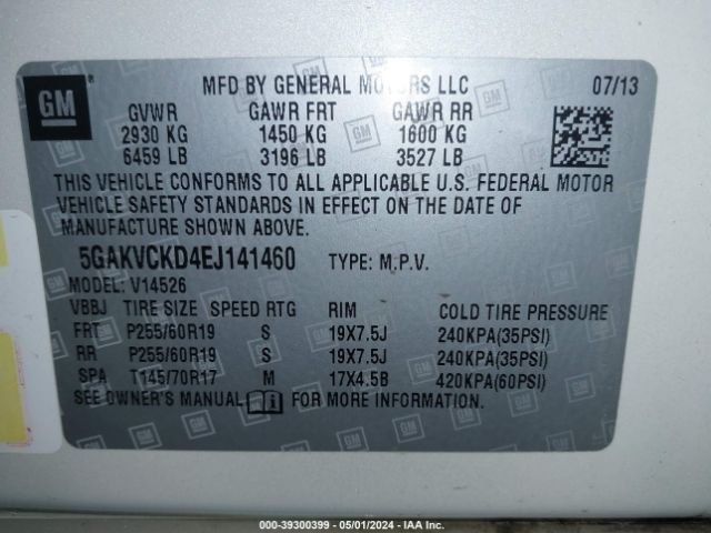 5GAKVCKD4EJ141460 Buick Enclave Premium
