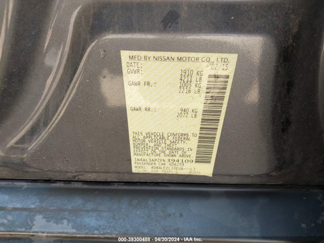 Nissan Altima 2.5 S 2015 1N4AL3AP2FN394109 Image 9