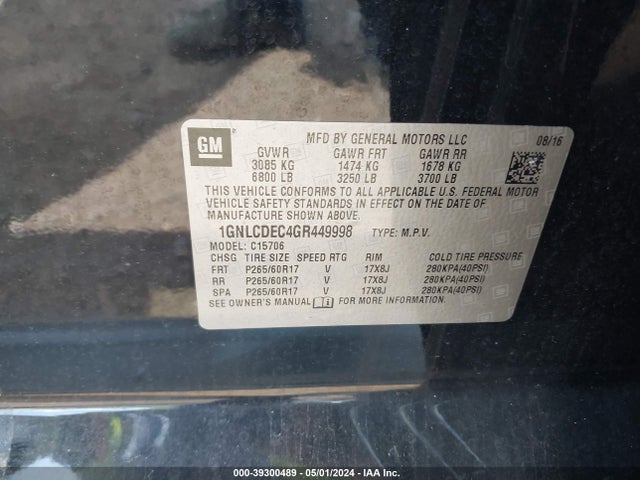 Chevrolet Tahoe Commercial 2016 1GNLCDEC4GR449998 Image 9