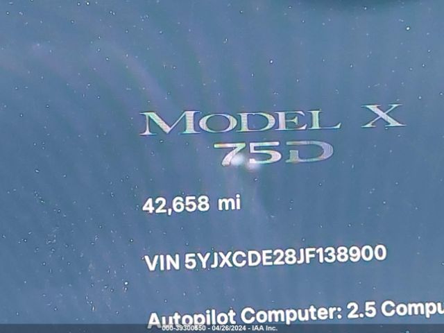 5YJXCDE28JF138900 Tesla Model X 100d/75d/p100d