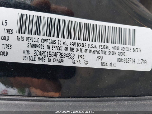 Aukcja sprzedaży 2015 Chrysler Town & Country Touring, vin: 2C4RC1BG4FR694298, numer aukcji: 39300732