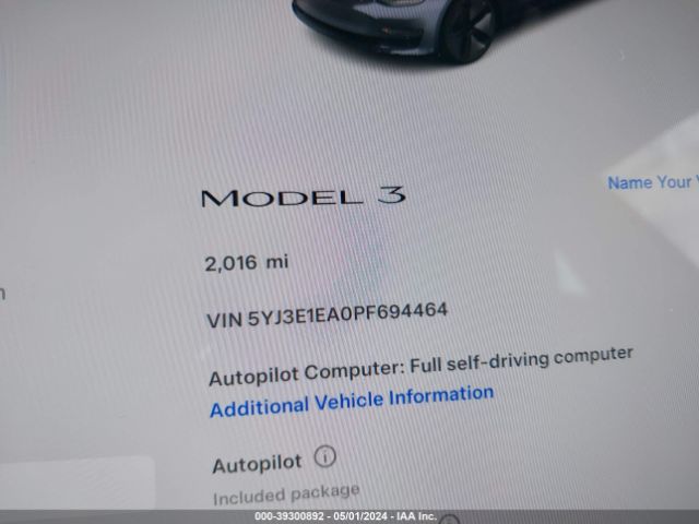 5YJ3E1EA0PF694464 Tesla Model 3 Rear-wheel Drive