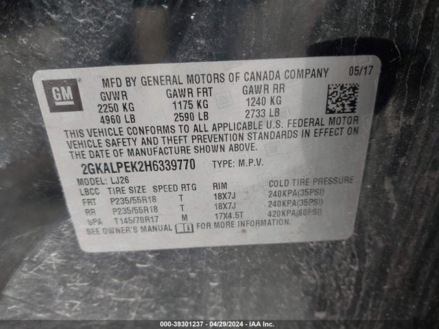 2GKALPEK2H6339770 GMC Terrain Slt