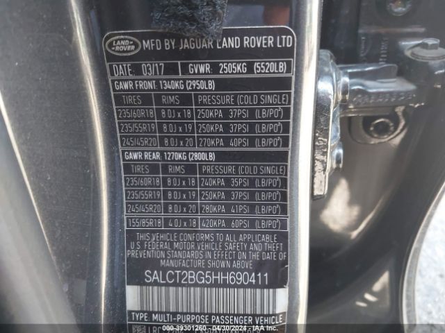 SALCT2BG5HH690411 Land Rover Discovery Sport Hse Lux