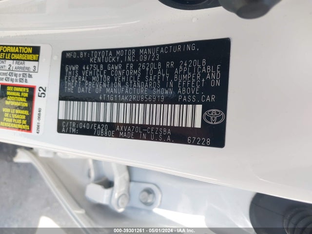 Toyota CAMRY SE 2024 4T1G11AK2RU856919 Image 9