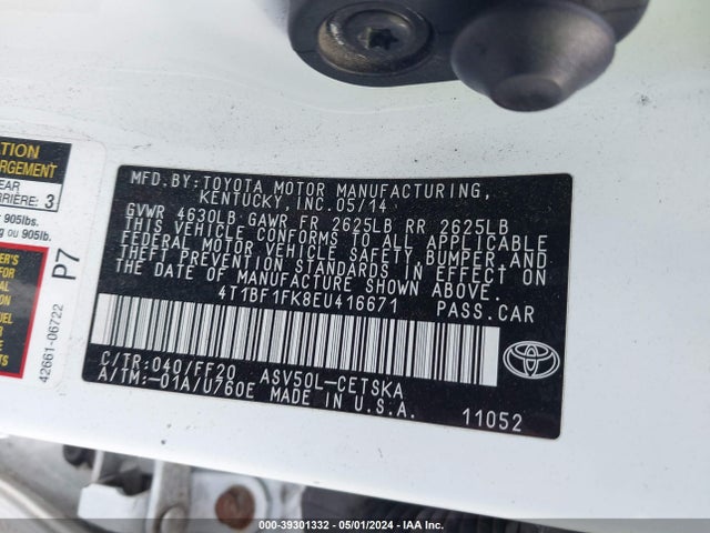 Toyota CAMRY SE 2014 4T1BF1FK8EU416671 Image 9