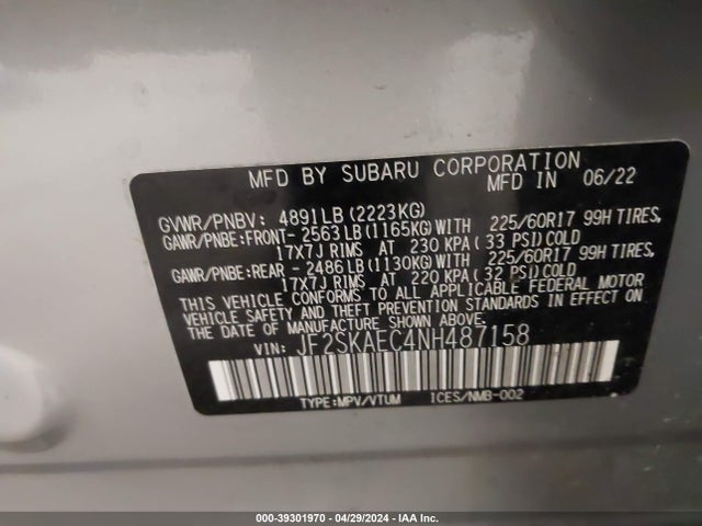 Subaru Forester Premium 2022 JF2SKAEC4NH487158 Image 9